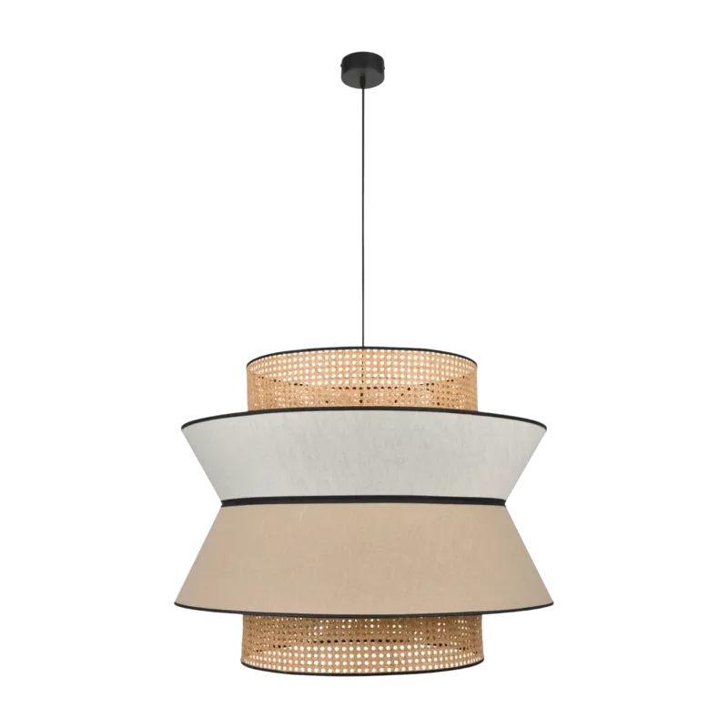 Suspension en lin nude et beige 330 x 78 cm Singapour - Market set - The Cool Republic