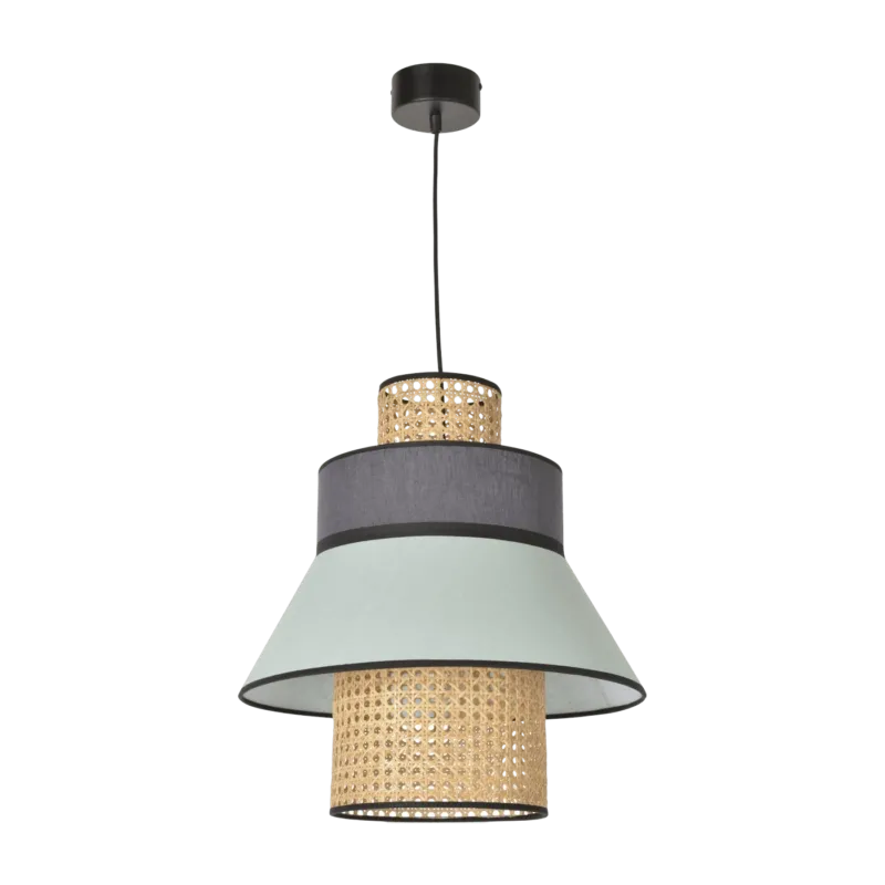 Suspension en lin vert amande et gris 42 cm Singapour - Market set - The Cool Republic