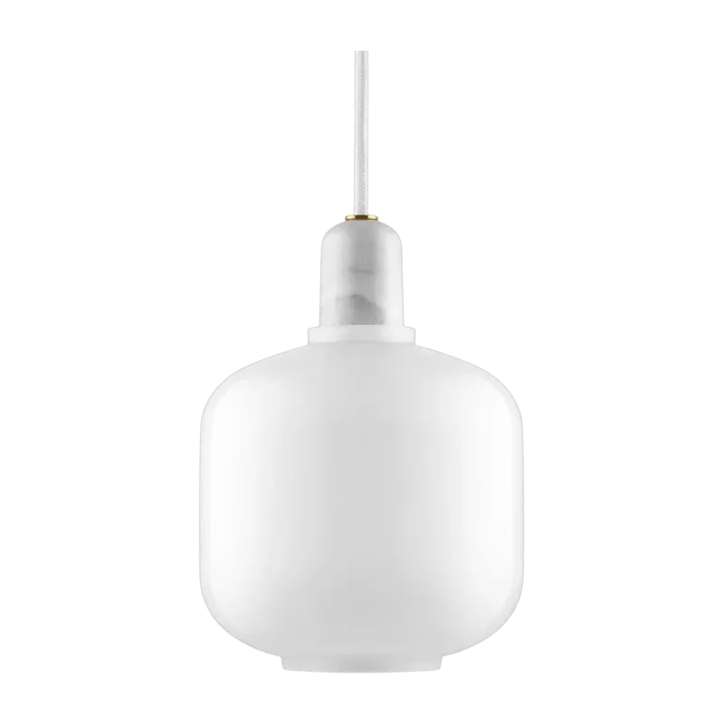 Suspension en marbre blanc et verre opalin 17 cm Amp blanc / blanc - Normann Copenhagen - The Cool Republic