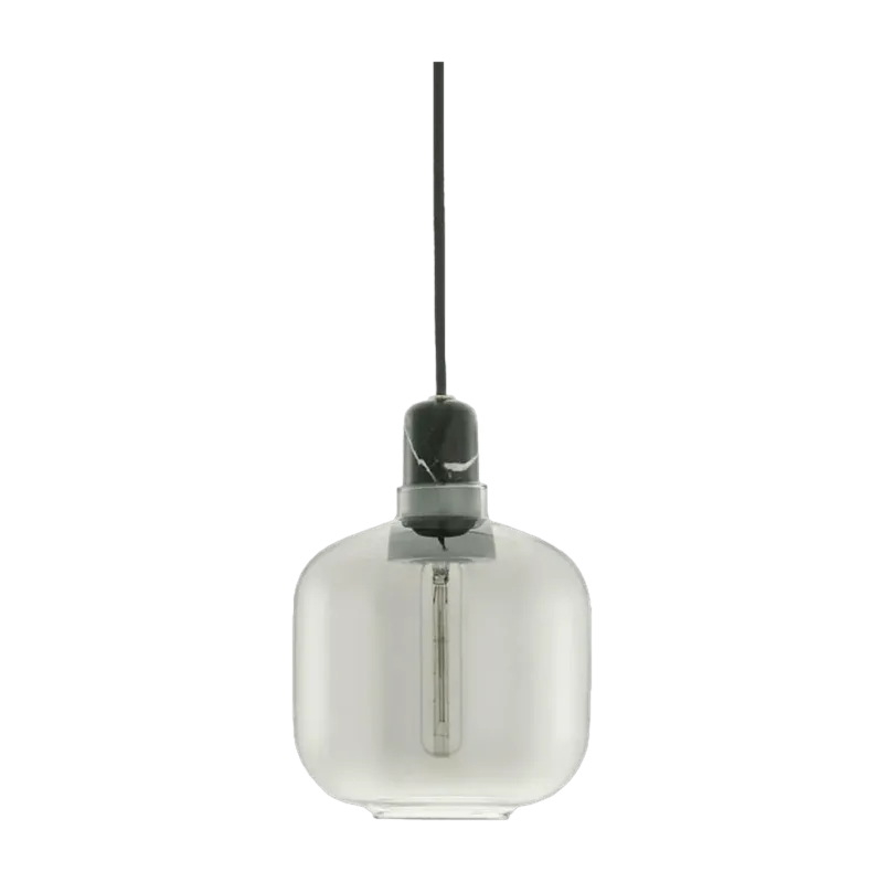 Suspension en marbre noir et verre fumé 17 cm Amp Smoke/noir - Normann Copenhagen - The Cool Republic