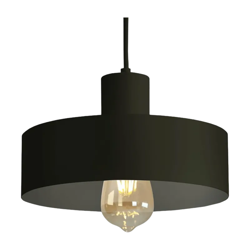Suspension en métal noir cylindrique 25 cm Fay - Custom Form - The Cool Republic