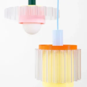 Suspension en plastiques 3D recyclés avec son câble vert forêt 28x14,5cm Gigi n°3 - Warren et laetitia - The Cool Republic