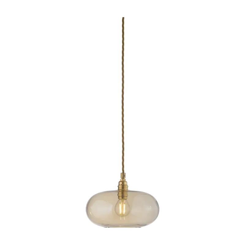 Suspension en verre ambré transparent et détail en laiton 21 cm Horizon - Ebb & Flow - The Cool Republic