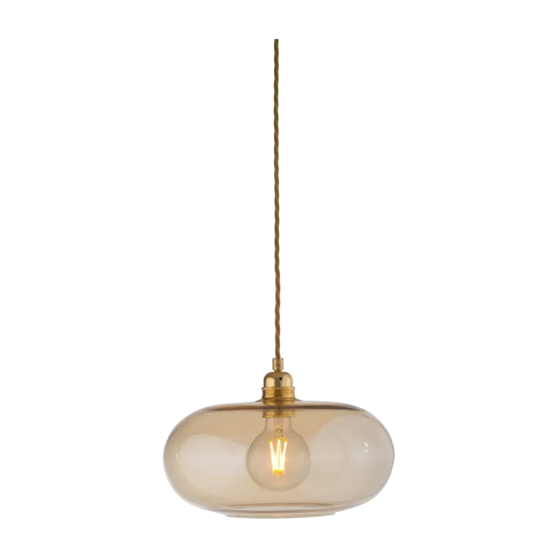 Suspension en verre ambré transparent et détail en laiton 29 cm Horizon - Ebb & Flow - The Cool Republic