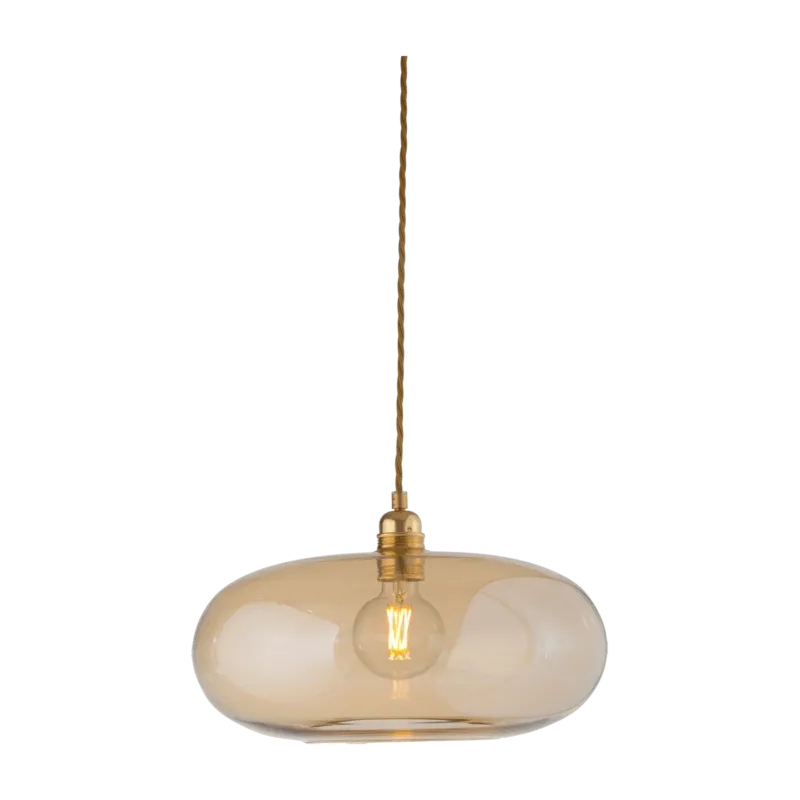 Suspension en verre ambré transparent et détail en laiton 36 cm Horizon - Ebb & Flow - The Cool Republic