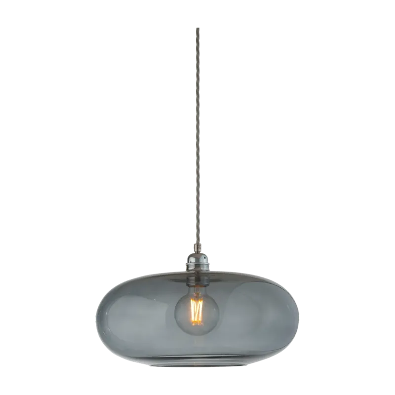 Suspension en verre gris fumé 36 cm Horizon - Ebb & Flow - The Cool Republic