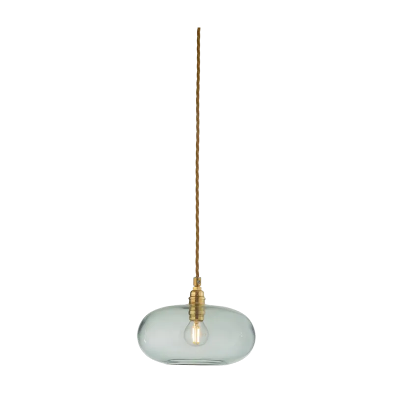 Suspension en verre vert transparent et détail en laiton 21 cm Horizon - Ebb & Flow - The Cool Republic