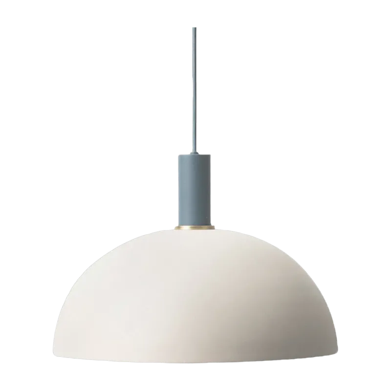 Suspension grise socket low bleu Dome Collect - Ferm Living - The Cool Republic