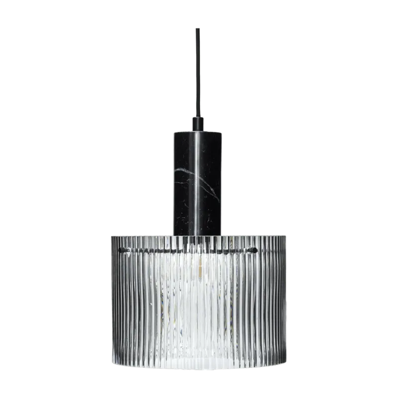Suspension rond en verre noir 25cm Revolve - Hübsch - The Cool Republic