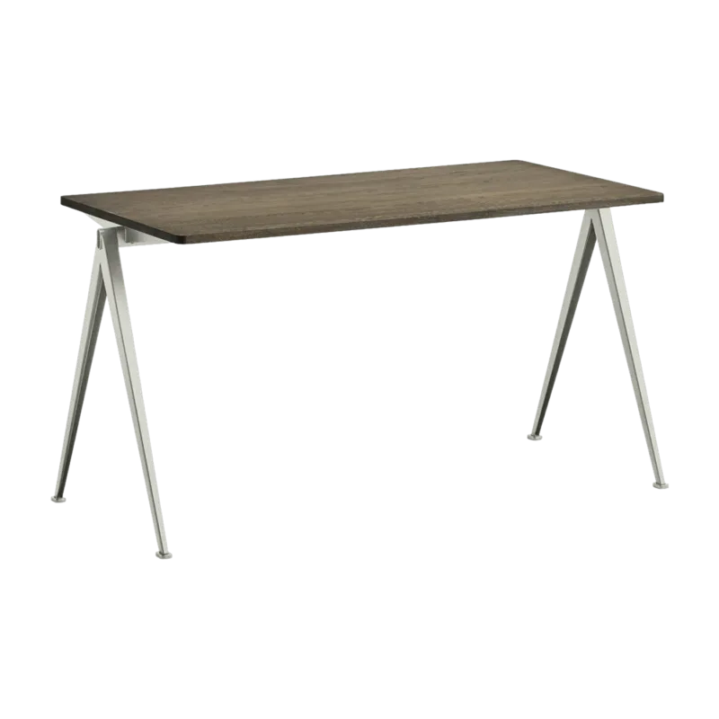 Table 140 cm en chêne massif fumé et acier beige Pyramid 01 - HAY - The Cool Republic