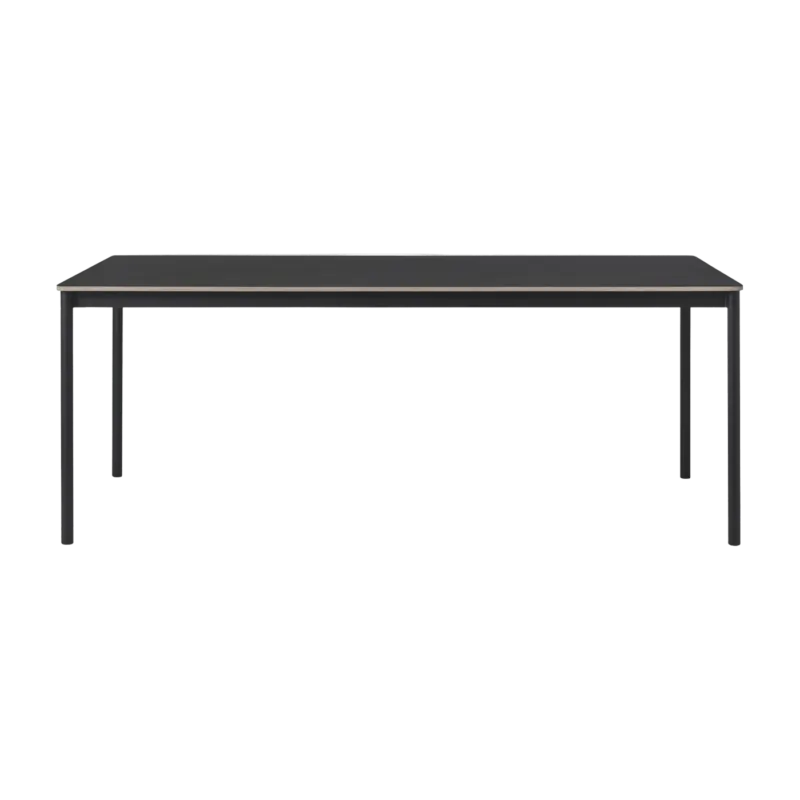 Table 140 cm noire et bois piétement noir Base - Muuto - The Cool Republic