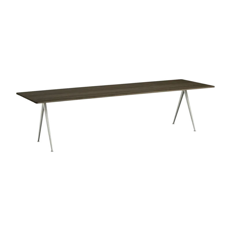 Table 300 cm en chêne solide fumé et acier beige Pyramid 02 - HAY - The Cool Republic