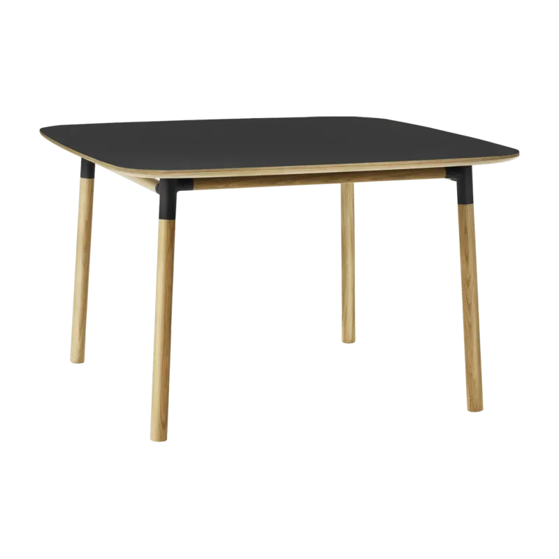 Table à manger carrée en chêne et lino noir 120 x 120 cm Form - Normann Copenhagen - The Cool Republic
