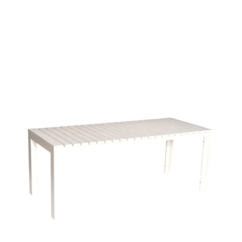 Table à manger de jardin rectangulaire en acier beige 191x80x76cm Haus - Hübsch - The Cool Republic