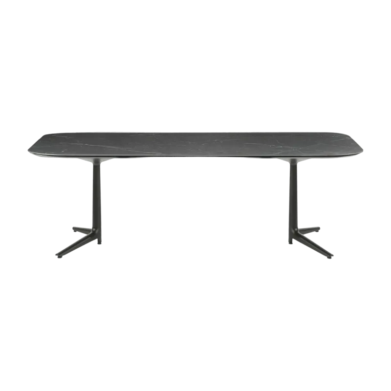 Table à manger effet marbre noir 180x90 Multiplo - Kartell - The Cool Republic