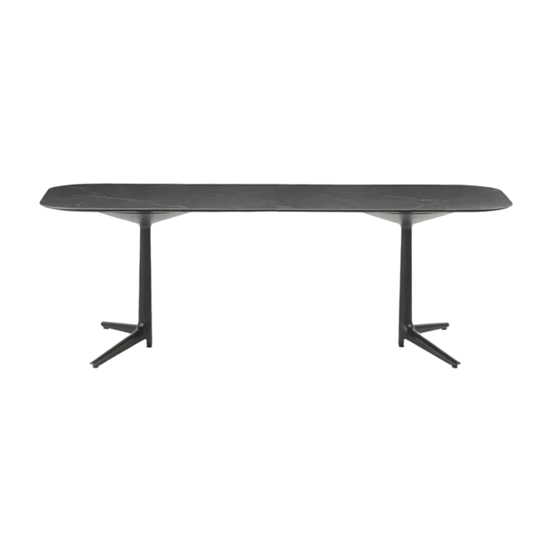 Table à manger effet marbre noir 237x100 Multiplo - Kartell - The Cool Republic