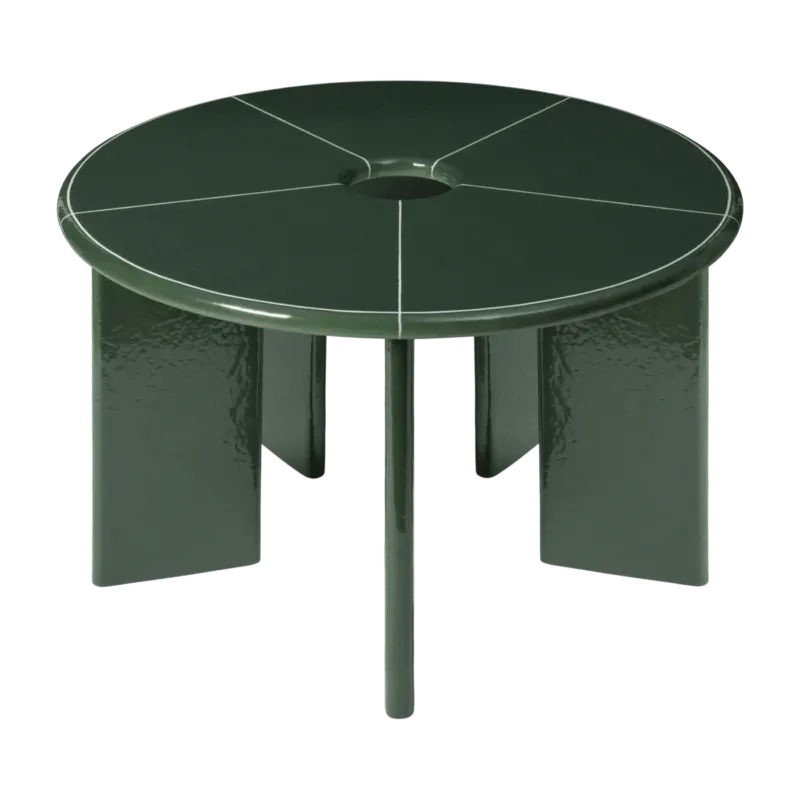 Table à manger en béton et fibre de verre vert 120x75cm Deya - Ferm living - The Cool Republic