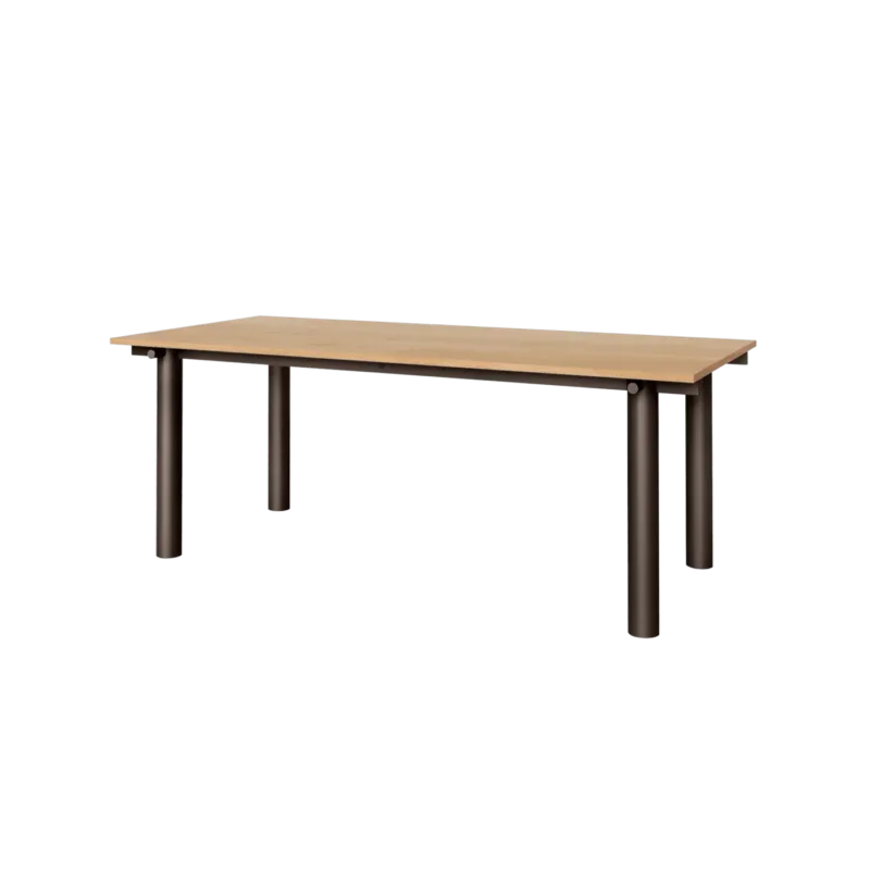 Table à manger en chêne et acier chocolat 200x90cm Atura - Ferm living - The Cool Republic