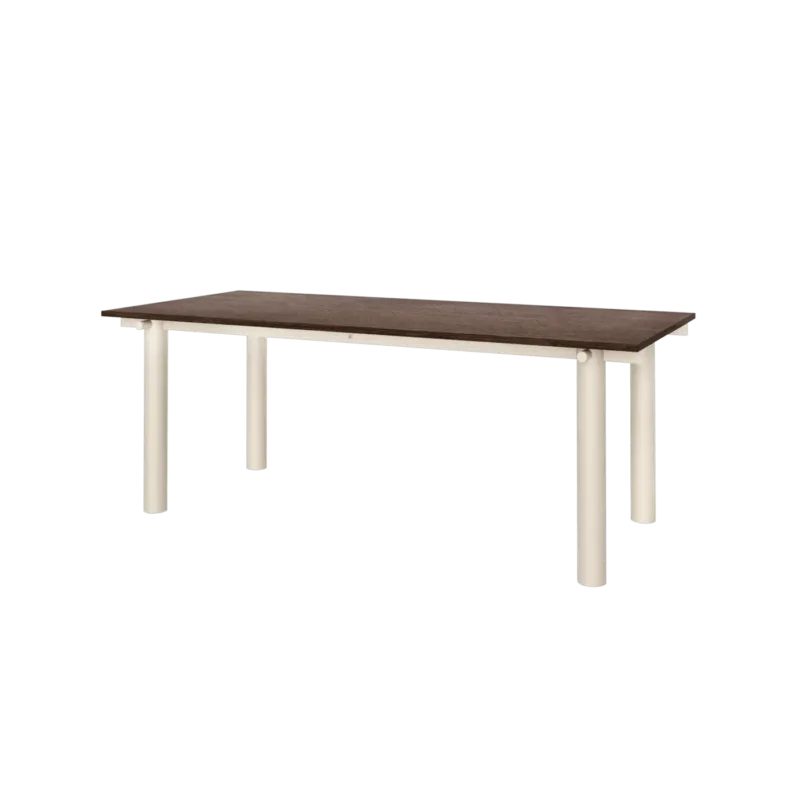 Table à manger en chêne foncé et acier beige clair 200x90cm Atura - Ferm living - The Cool Republic