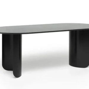 Table à manger ovale en chêne noir et acier noir 200x95x74cm Plateau - Fest Amsterdam - The Cool Republic