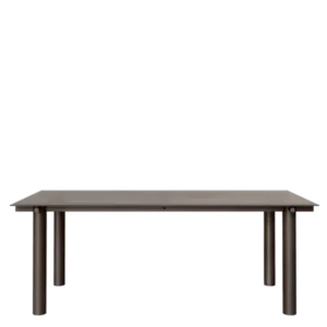 Table à manger rectangulaire en acier marron et verre teinté foncé 200 x 90 cm Atura - Ferm Living - The Cool Republic
