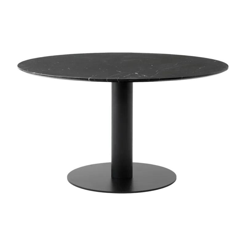 Table à manger ronde en marbre noire et base en acier noire 150 cm In Between SK20 - &Tradition - The Cool Republic