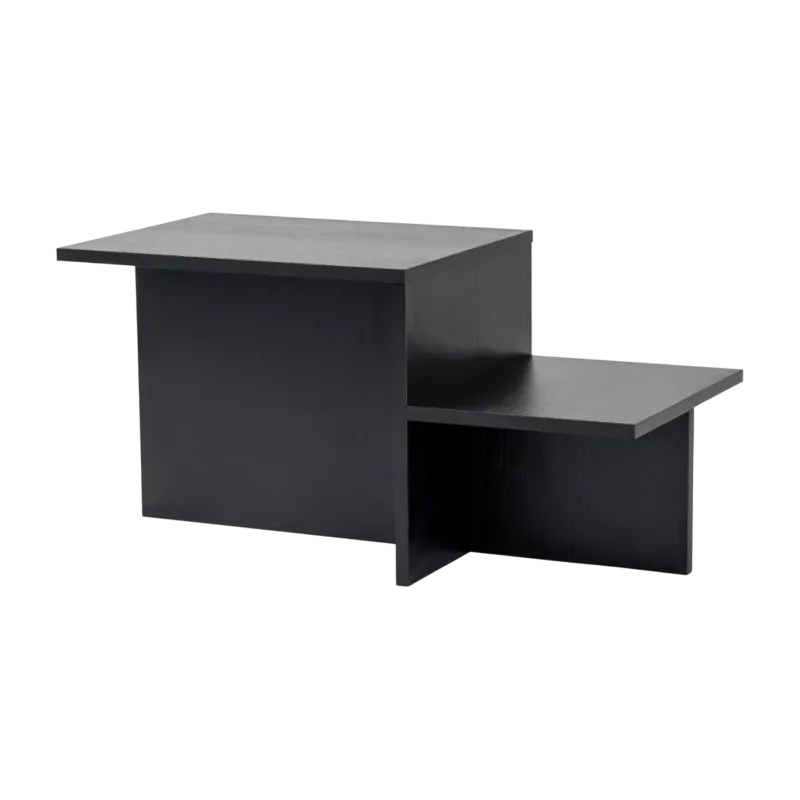Table basse asymétrique en bois noir 80x40cm Harmony - Home Design - The Cool Republic