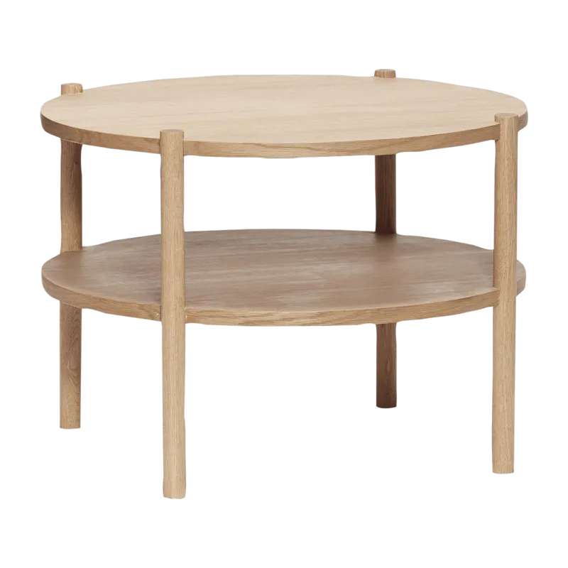 Table basse avec 2 plateaux en chêne naturel Round - Hübsch - The Cool Republic