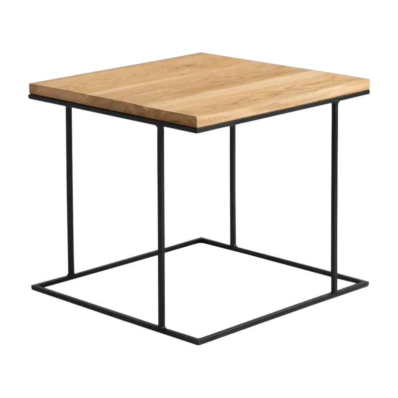 Table basse carré en métal chêne massif Walt - Custom Form - The Cool Republic
