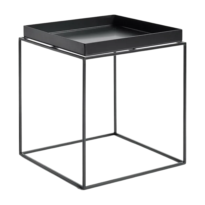 Table basse carrée en métal noir 40 x 40 x 44 cm Tray - HAY - The Cool Republic