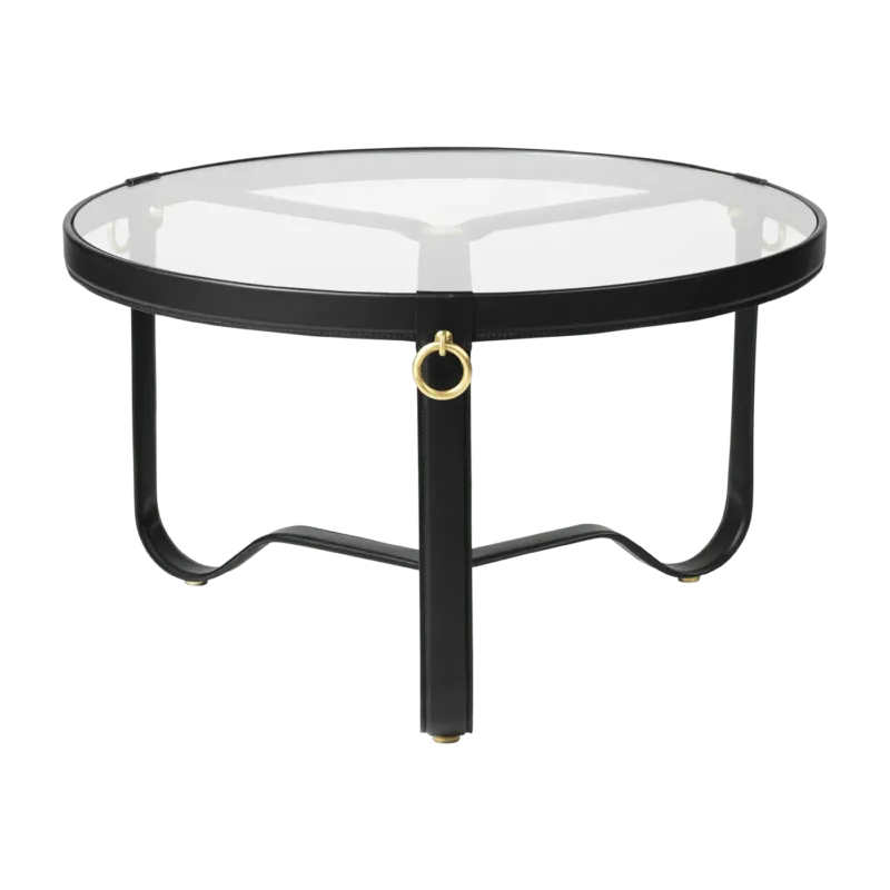 Table basse circulaire cuir noir 70 cm Adnet - Gubi - The Cool Republic