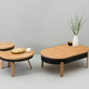 Table basse en chêne et noire 100 cm Batea - Woodendot - The Cool Republic