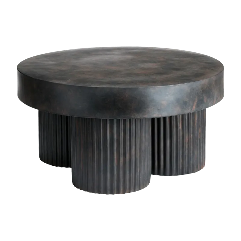 Table basse en fibre de béton marron sur aluminium moulé 70 cm Gear - NORR11 - The Cool Republic