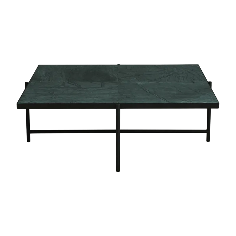 Table basse en marbre vert et piétements noirs Coffee 90 - HANDVÄRK - The Cool Republic