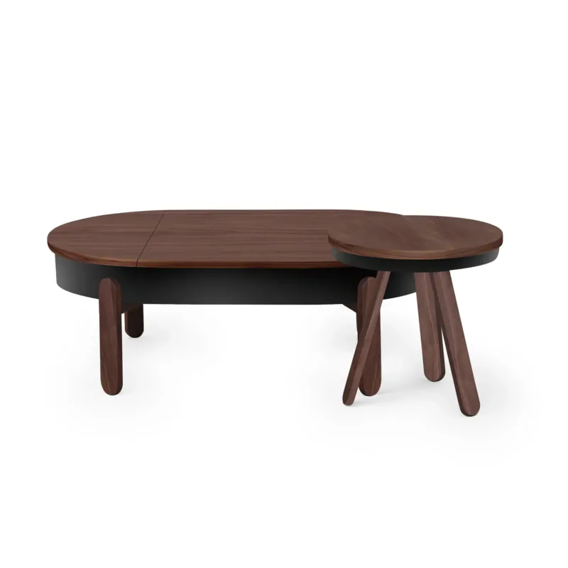 Table basse en noyer et noire 100 cm Batea - Woodendot - The Cool Republic