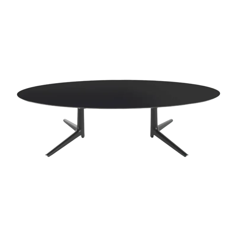 Table basse ovale noire 192x118 Multiplo - Kartell - The Cool Republic