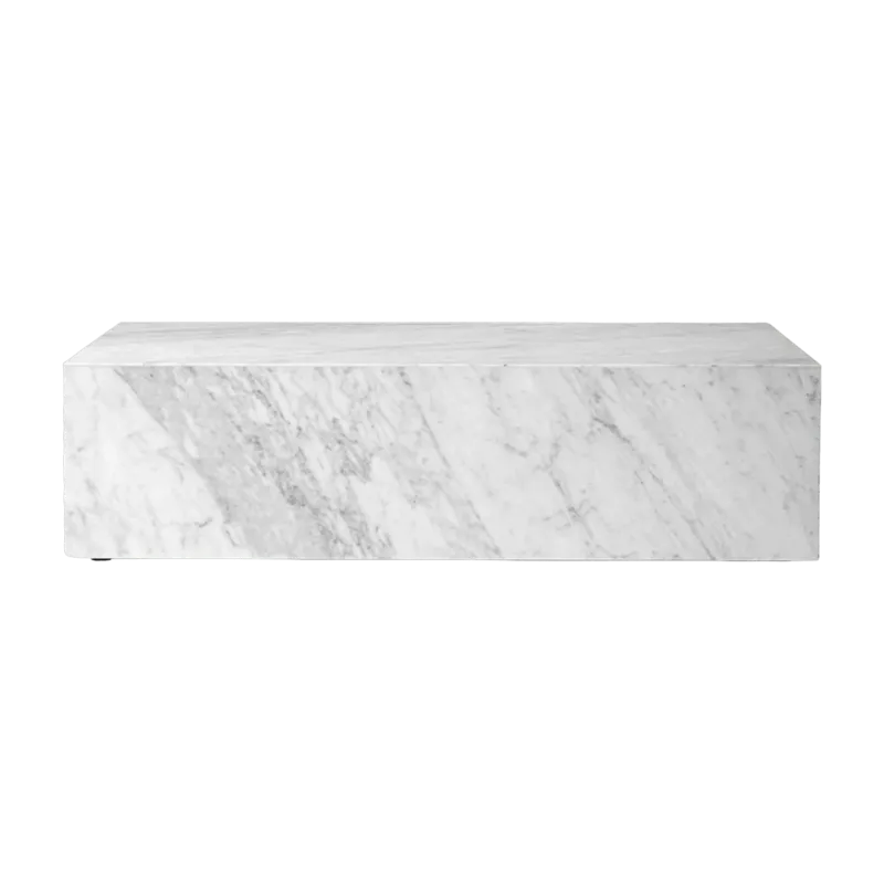 Table basse rectangulaire en marbre blanc 100 x 60 cm Plinth Low - Audo - The Cool Republic