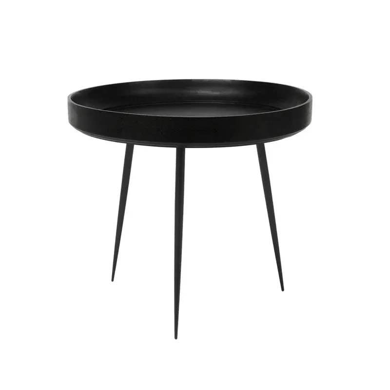 Table basse ronde en bois et acier noir 46 x 52 cm Bowl - Mater - The Cool Republic