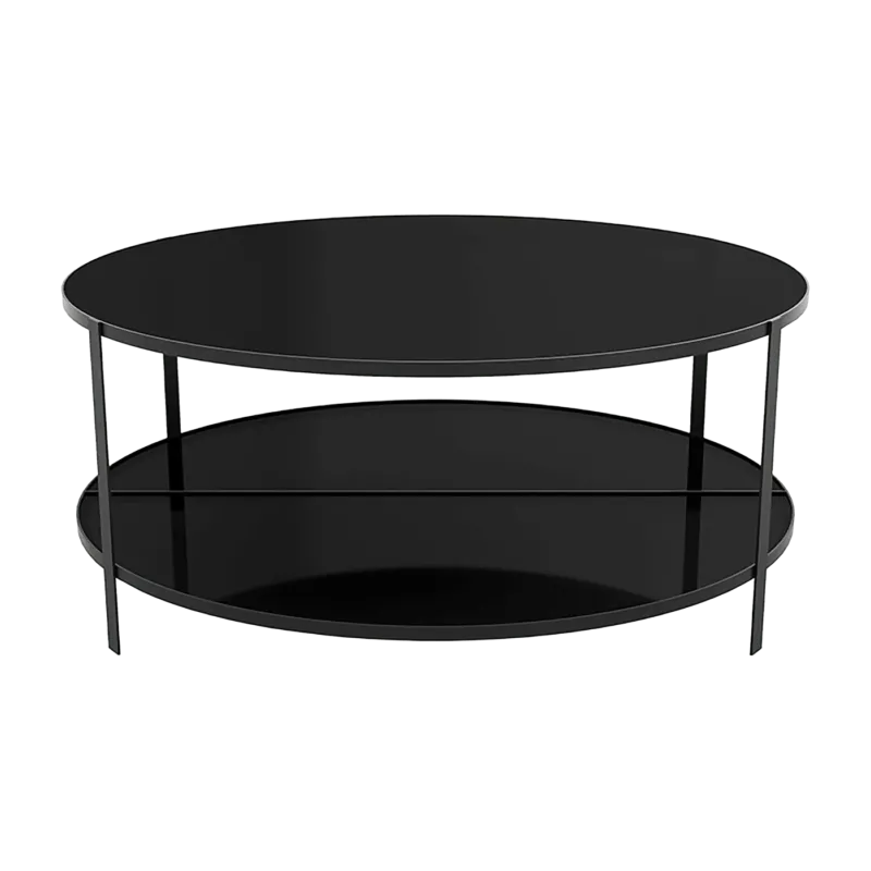 Table basse ronde en verre et acier 90 cm Fumi - AYTM - The Cool Republic