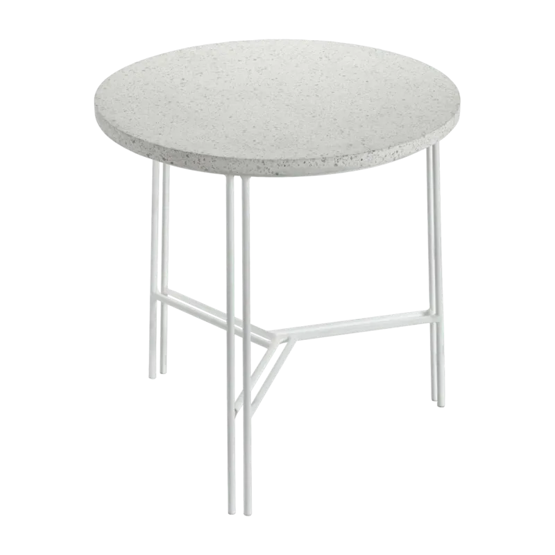 Table blanche d'appoint en terrazzo et métal 40 x 40 cm A. Sciortino - Serax - The Cool Republic