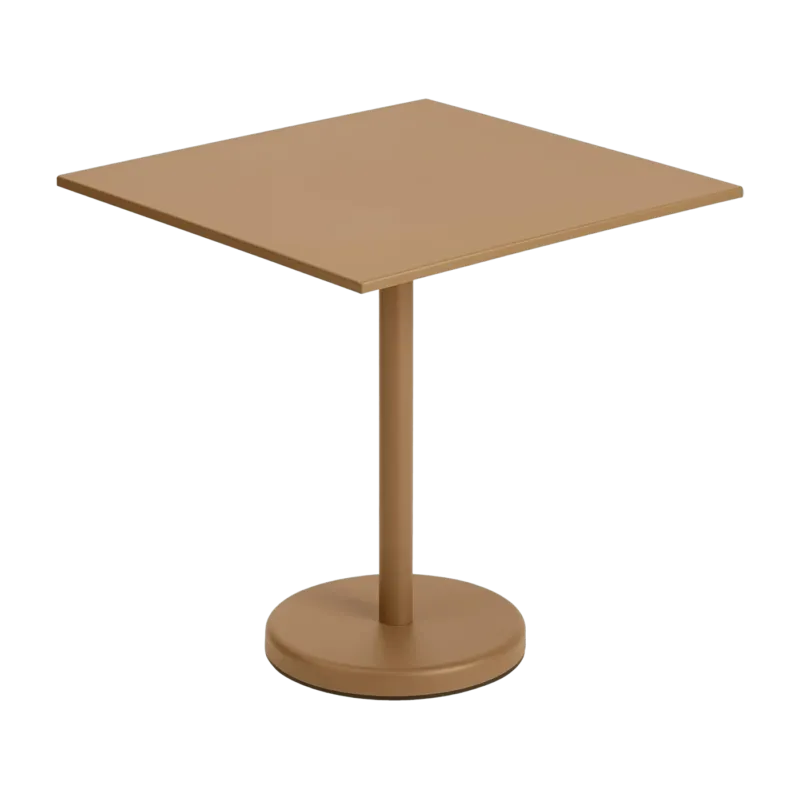 Table carrée d'extérieur en acier orange 70 x 70 x 73 cm Linear - Muuto - The Cool Republic