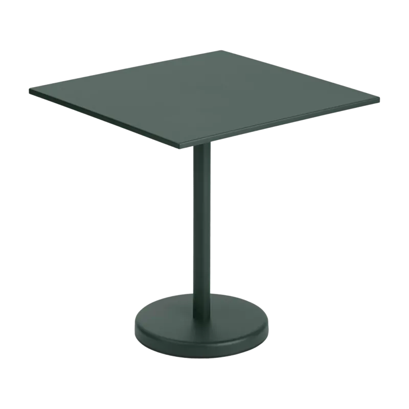 Table carrée d'extérieur en acier vert foncé 70 x 70 x 73 cm Linear - Muuto - The Cool Republic