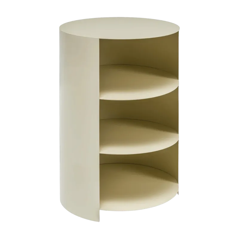 Table d'appoint à roulettes en acier beige 70 cm Hide Pedestal - Hem - The Cool Republic