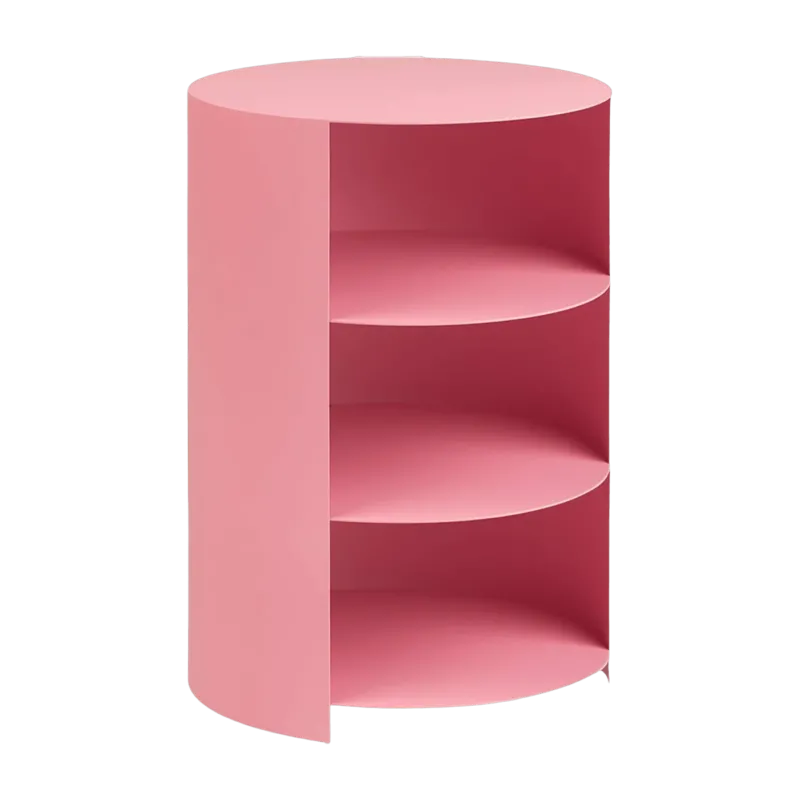 Table d'appoint à roulettes en acier rose 70 cm Hide Pedestal - Hem - The Cool Republic