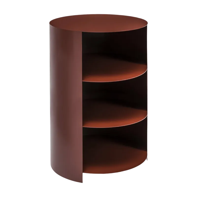 Table d'appoint à roulettes en acier rouge foncé 70 cm Hide Pedestal - Hem - The Cool Republic