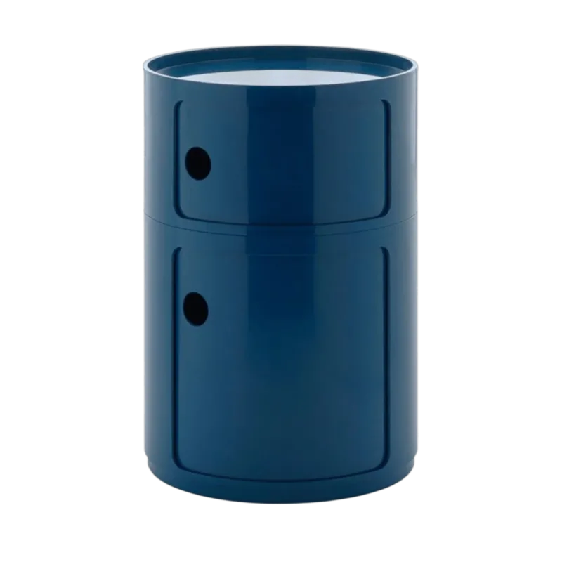 Table d'appoint bleu avec deux tiroirs Componibili Big - Kartell - The Cool Republic