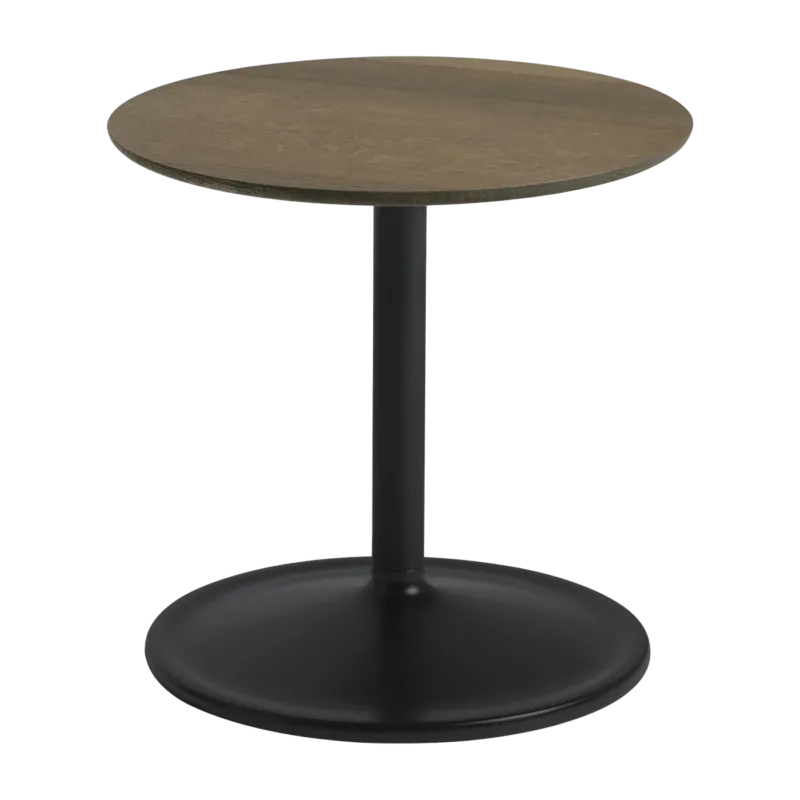Table d'appoint chêne fumé et aluminium noir D 48 x H 40 cm Soft - Muuto - The Cool Republic