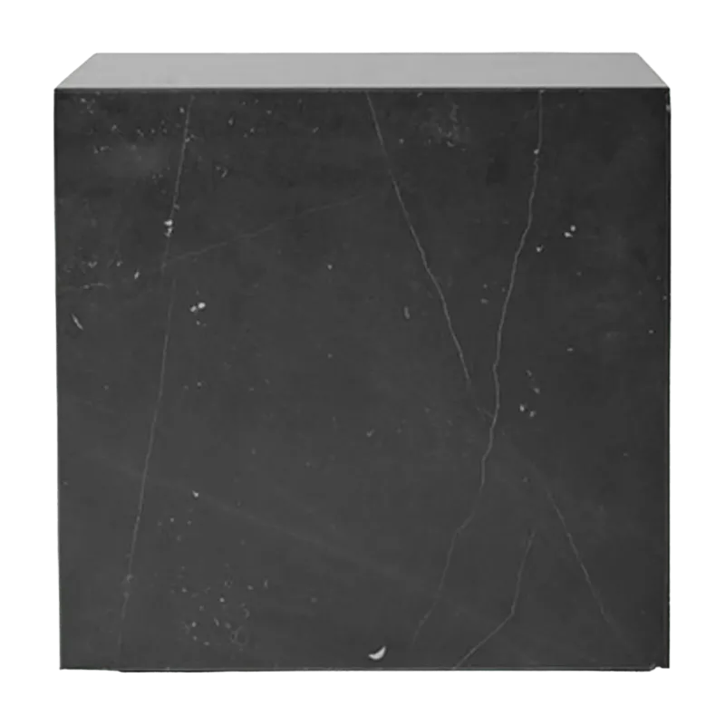 Table d'appoint cube en marbre noir Plinth Cubic - Audo - The Cool Republic