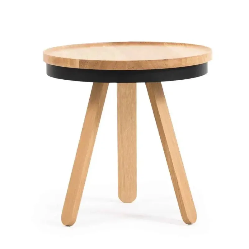 Table d'appoint en chêne et noire 42 cm Batea - Woodendot - The Cool Republic