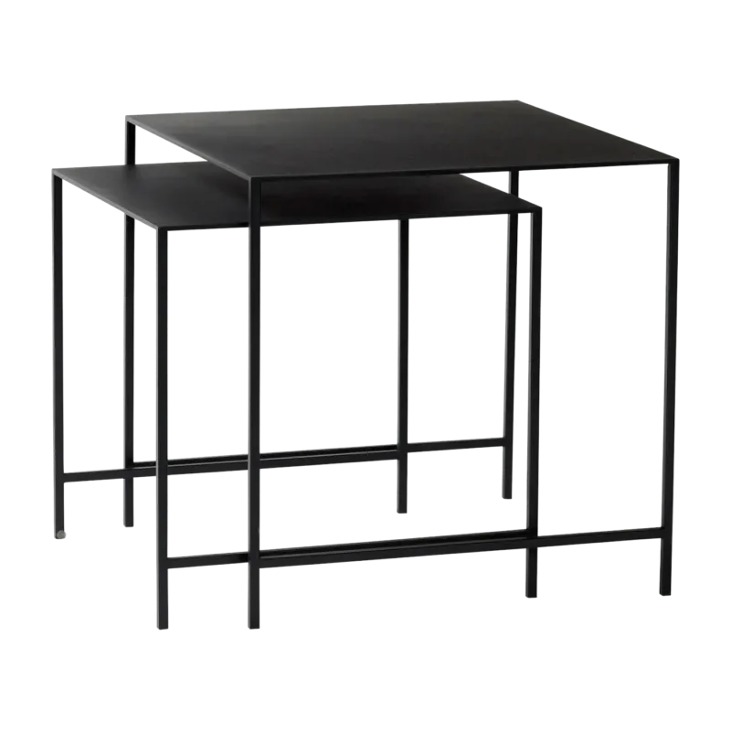 Table d'appoint en fer noir (lot de 2) - Hübsch - The Cool Republic